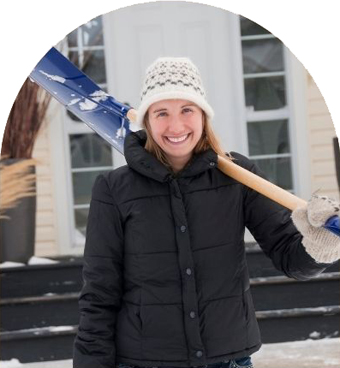 Woman with shovel - Neighbors Helping Neighbors photo
