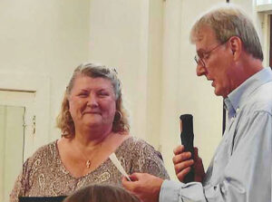 Lisa Morgan recognition by Mayor Pro-Tem Reggie St. John