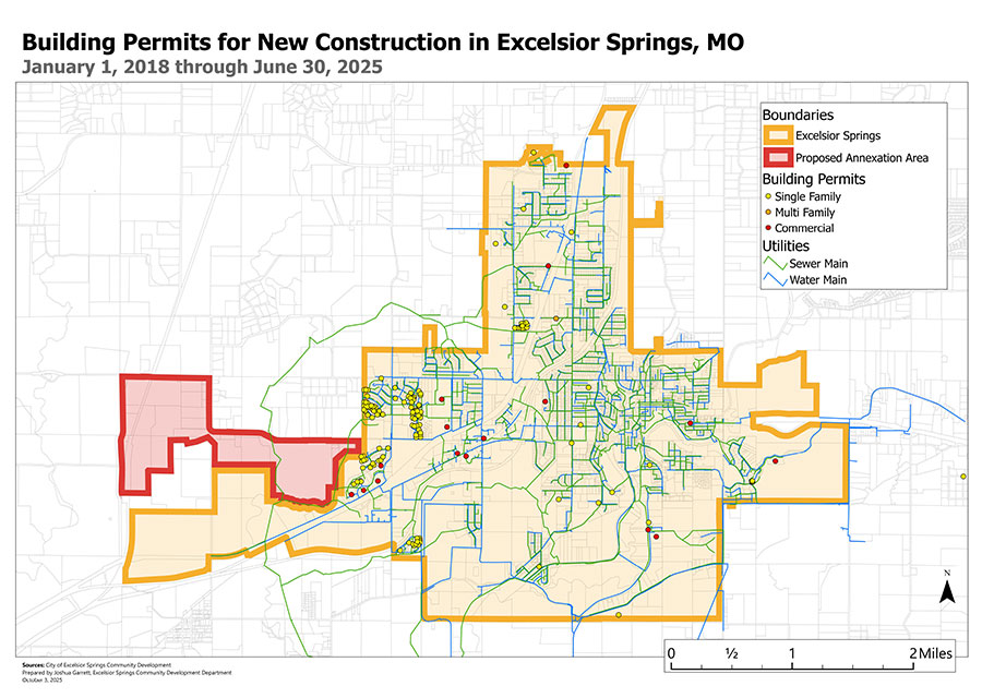 Excelsior Springs Building Permits for New Construction with Utilities
Map
