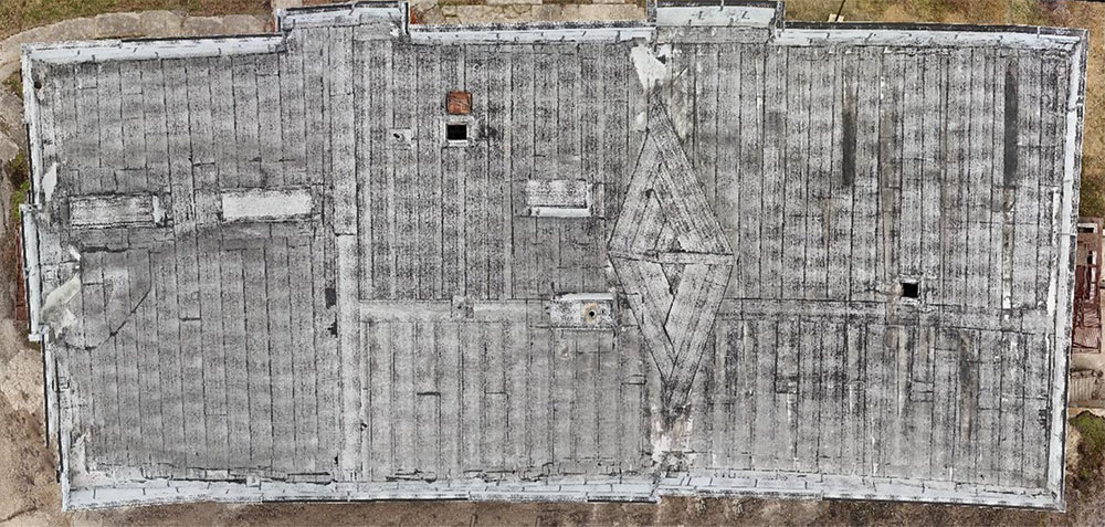Wyman School roof aerial photo
